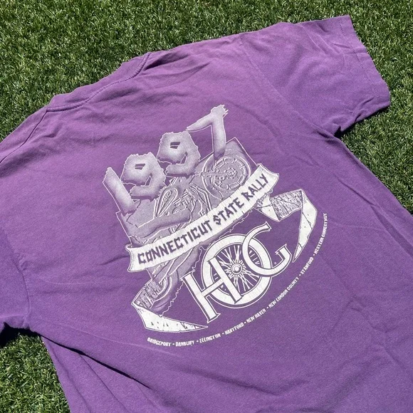 VTG ‘97 Harley Davidson Hog Rally Purple Shirt - Picture 6 of 7